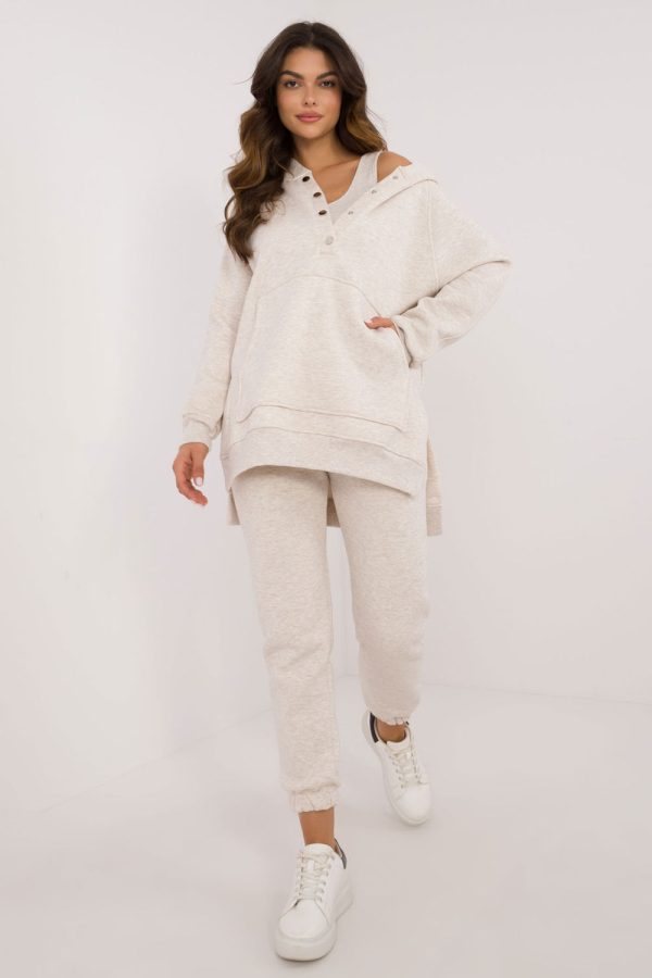 Beige Set in Pants, Trousers, Shorts with Cotton and Polyester