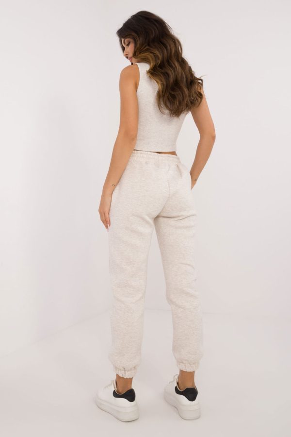 Beige Set in Pants, Trousers, Shorts with Cotton and Polyester