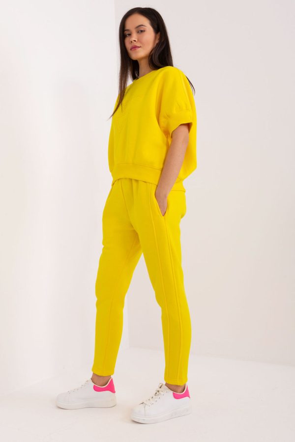 Yellow Set in Pants, Trousers, Shorts with Cotton and Polyester