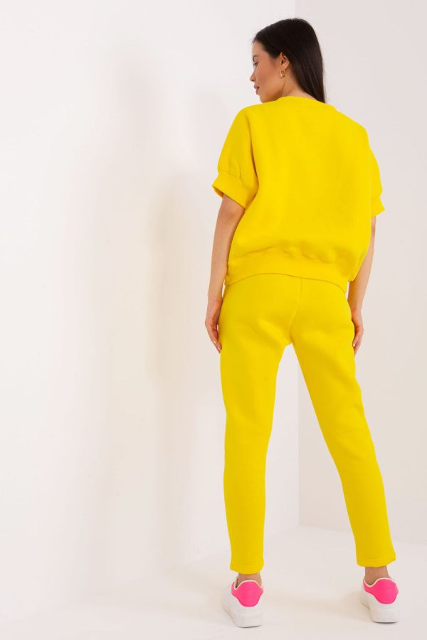 Yellow Set in Pants, Trousers, Shorts with Cotton and Polyester