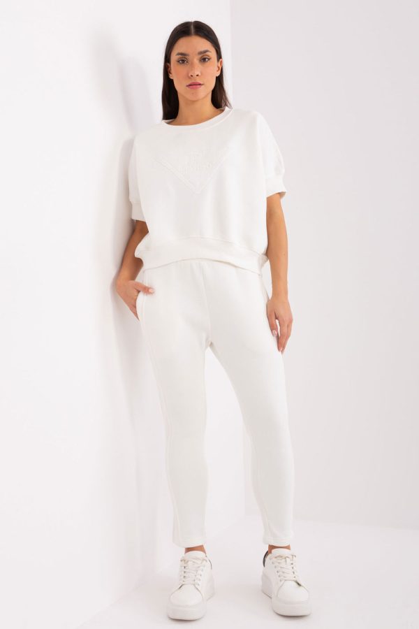 Beige Set in Pants, Trousers, Shorts with Cotton and Polyester
