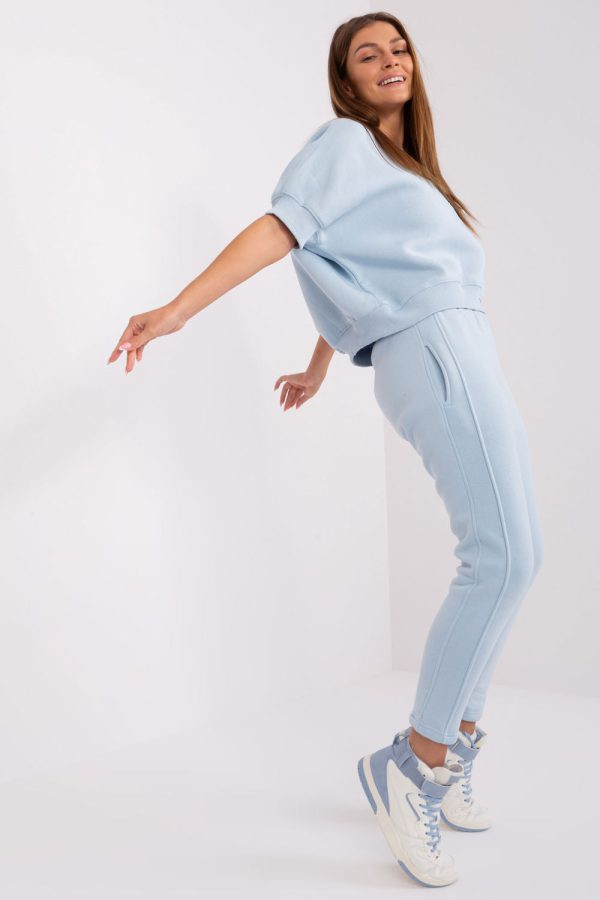 Blue Set in Pants, Trousers, Shorts with Cotton and Polyester