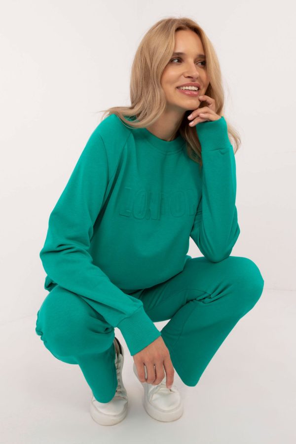 Green Set in Pants, Trousers, Shorts with Cotton and Polyester