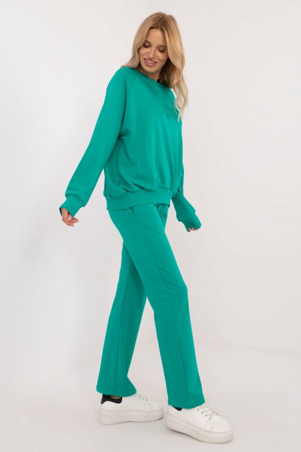 Green Set in Pants, Trousers, Shorts with Cotton and Polyester