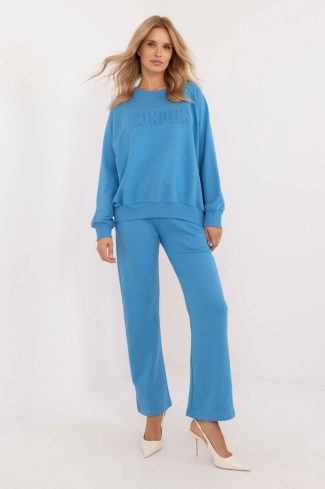 Blue Set in Pants, Trousers, Shorts with Cotton and Polyester