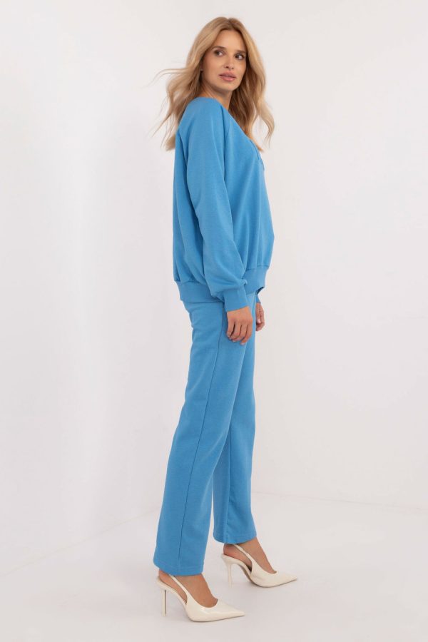Blue Set in Pants, Trousers, Shorts with Cotton and Polyester