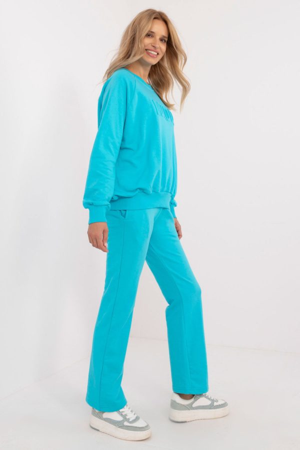 Blue Set in Pants, Trousers, Shorts with Cotton and Polyester