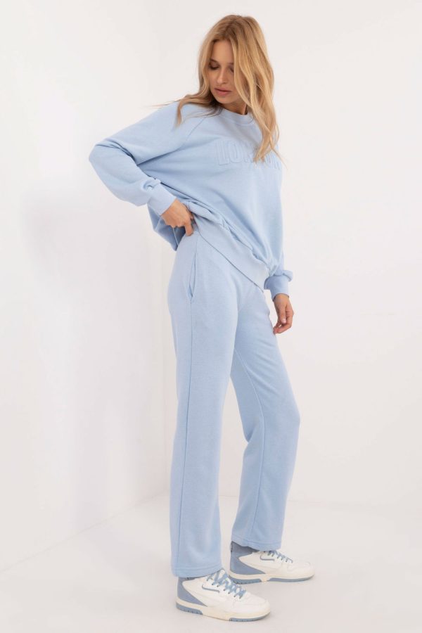 Blue Set in Pants, Trousers, Shorts with Cotton and Polyester