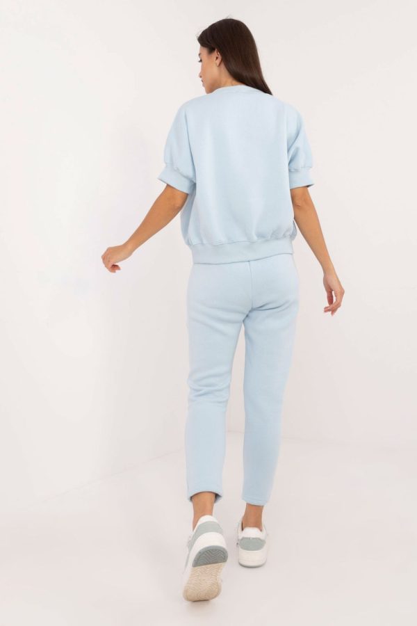 Blue Set in Pants, Trousers, Shorts with Cotton and Polyester