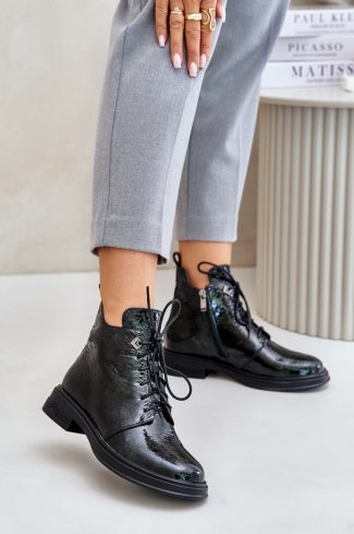 Green Boots in Women`s Ankle Boots & Booties with Fabric, Warmers, Footbed, Upper Height and Heel Height