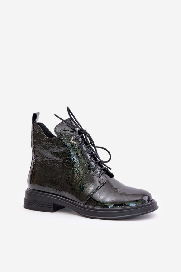 Green Boots in Women`s Ankle Boots & Booties with Fabric, Warmers, Footbed, Upper Height and Heel Height