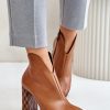 1044924.jpg Brown Heel Boots in Women`s Ankle Boots & Booties with Fabric, Warmers, Footbed, Upper Height and Heel Height