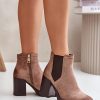 Beige Heel Boots in Women`s Ankle Boots & Booties with Fabric, Warmers, Footbed, Upper Height and Heel Height