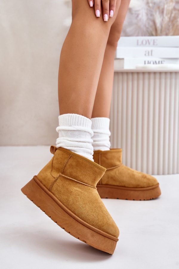 Brown Snow Boots in Women`s Ankle Boots & Booties with Fabric, Warmers, Footbed, Upper Height and Platform Height