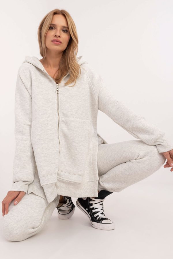 Grey Set in Pants, Trousers, Shorts with Cotton and Spandex