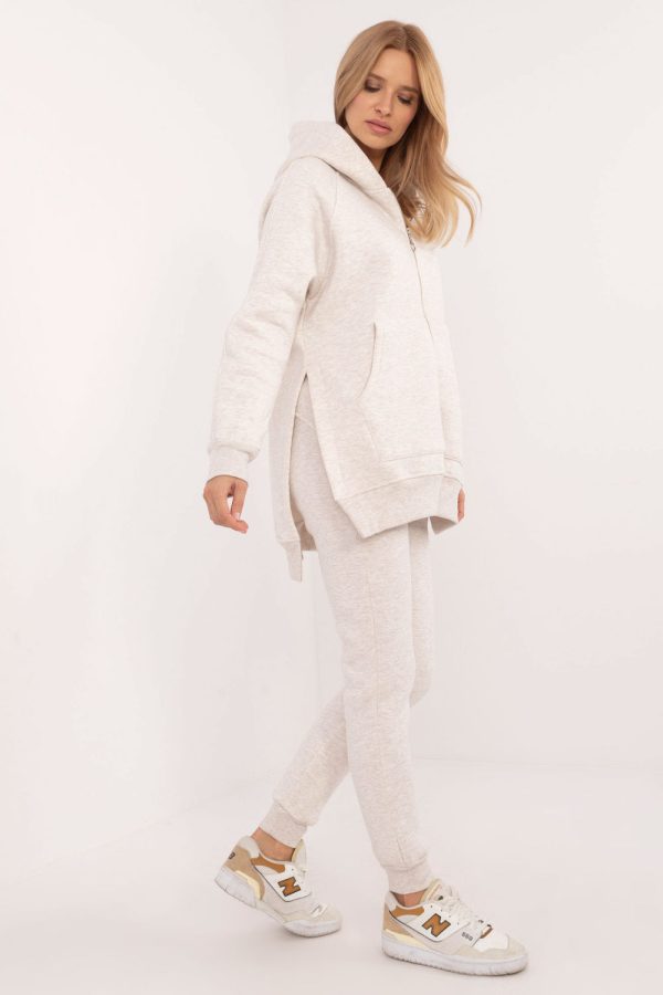 Beige Set in Pants, Trousers, Shorts with Cotton and Spandex