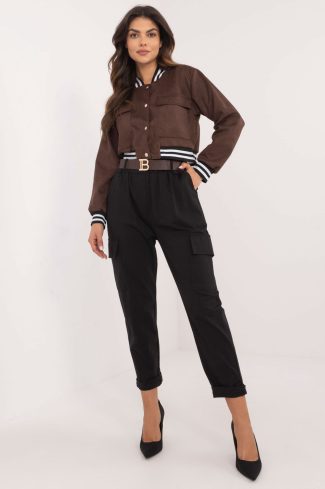 Black Women Trousers.Cotton, Spandex and Polyamide