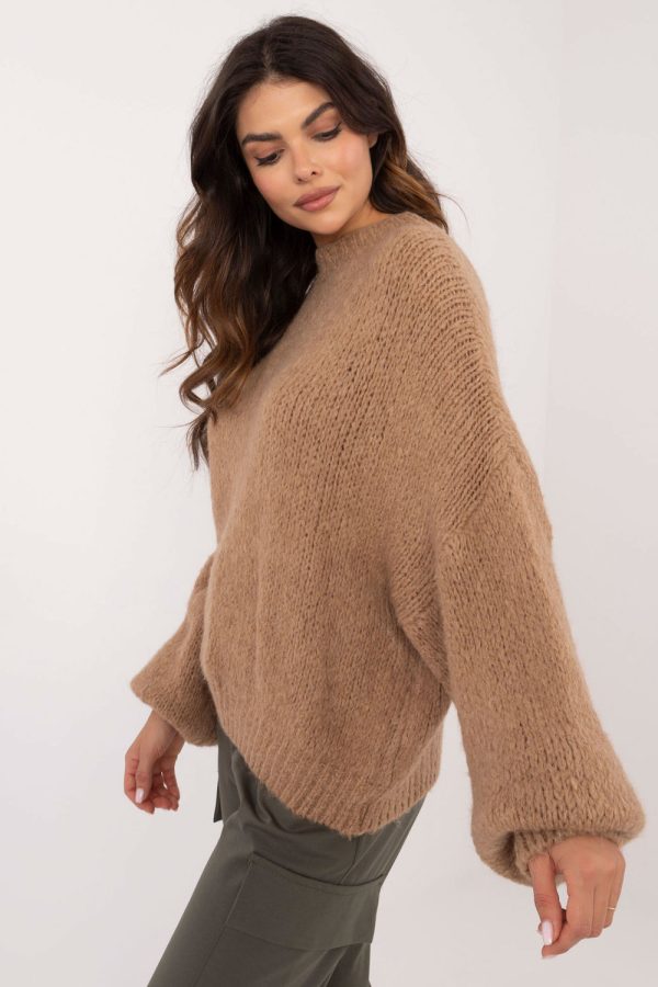 Brown Jumper in Sweaters, Pullovers, Jumpers, Turtlenecks, Boleros, Shrugs with Acrylic, Lana, Polyamide and Viscose