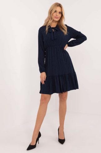 Navy Blue Daydress in Day Dresses with Spandex and Polyester
