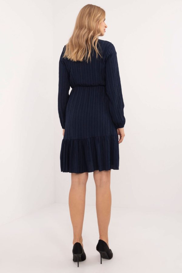 Navy Blue Daydress in Day Dresses with Spandex and Polyester