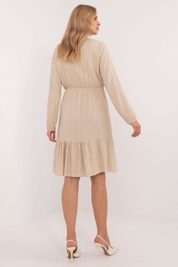 Beige Daydress in Day Dresses with Spandex and Polyester