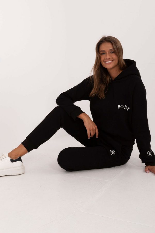 Black Set in Pants, Trousers, Shorts with Cotton and Polyester