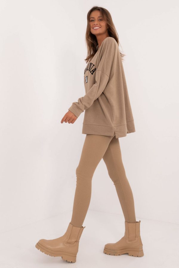 Beige Set in Pants, Trousers, Shorts with Cotton and Polyester