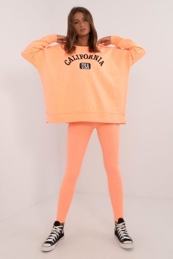 Orange Set in Pants, Trousers, Shorts with Cotton and Polyester