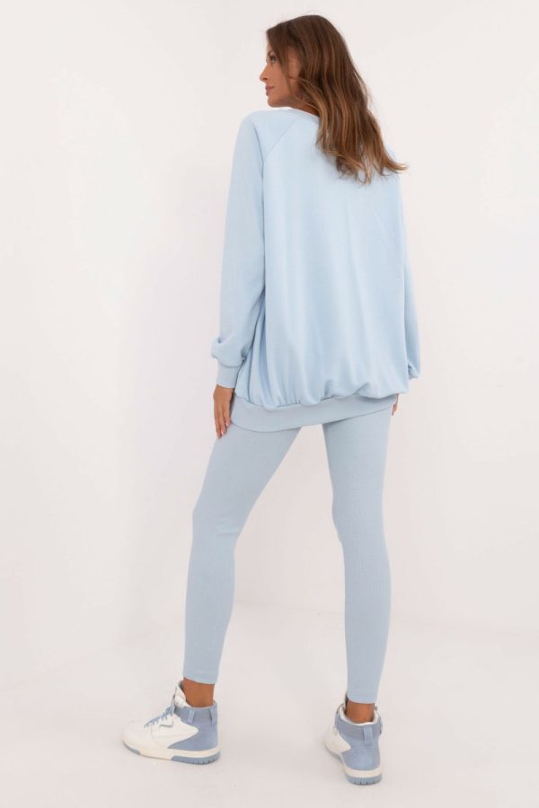 Blue Set in Pants, Trousers, Shorts with Cotton and Spandex