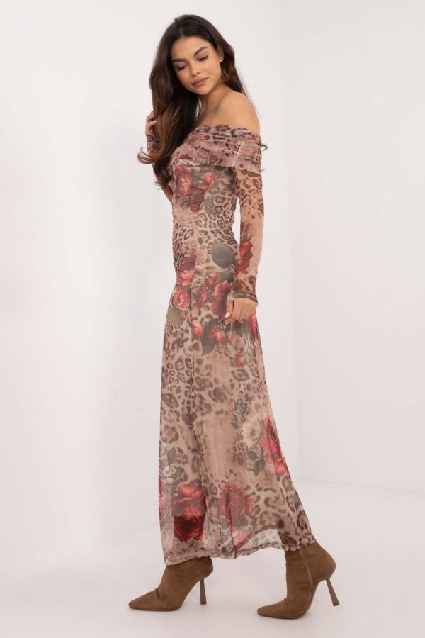 Beige Evening Dress in Evening Dresses with Polyester