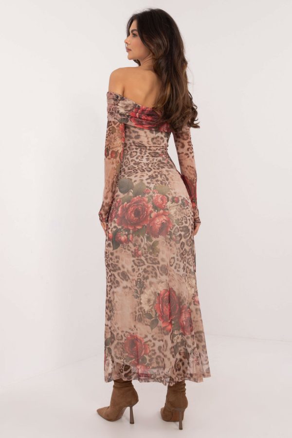 Beige Evening Dress in Evening Dresses with Polyester