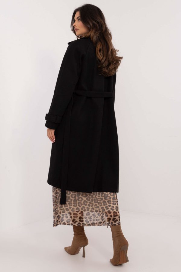 Black Coat in Women`s Coats, Jackets with Polyester