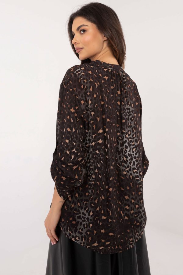 Grey Blouse in Women`s Blouses, Tunics with Nylon and Viscose