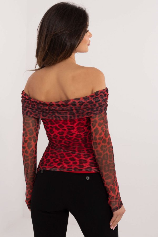 Red Blouse in Women`s Blouses, Tunics with Polyester