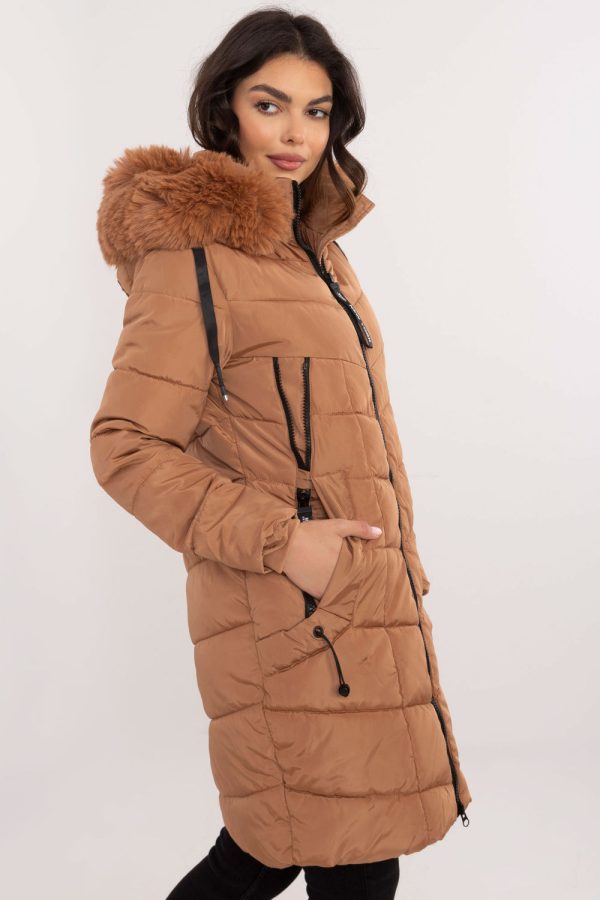 Brown Jacket in Women`s Coats, Jackets with Polyester