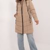 Beige Jacket in Women`s Coats, Jackets with Polyester