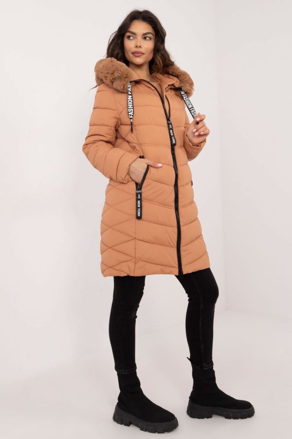 Brown Jacket in Women`s Coats, Jackets with Polyester