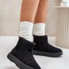 Black Snow Boots in Women`s Ankle Boots & Booties with Fabric, Warmers, Footbed, Upper Height and Platform Height