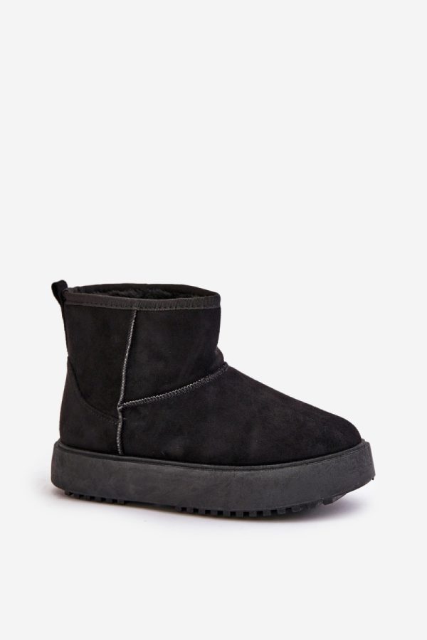Black Snow Boots in Women`s Ankle Boots & Booties with Fabric, Warmers, Footbed, Upper Height and Platform Height