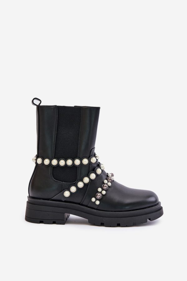 Black Jodhpur Boot in Women`s Ankle Boots & Booties with Fabric, Warmers, Footbed, Upper Height, Heel Height and Platform Height