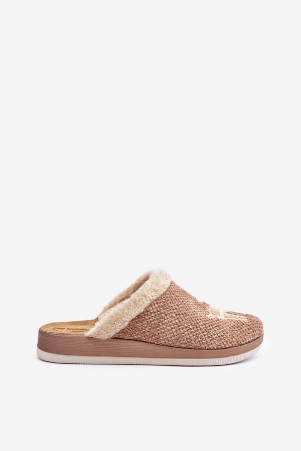 Beige Slippers in Slippers For Women with Fabric, Footbed and Platform Height