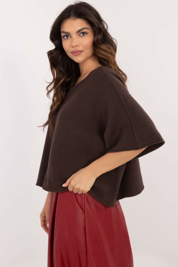 brown Short sleeve sweater model 202700 Italy Moda