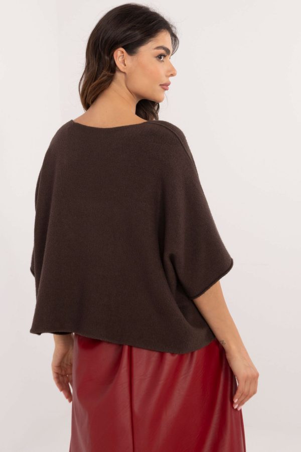 brown Short sleeve sweater model 202700 Italy Moda
