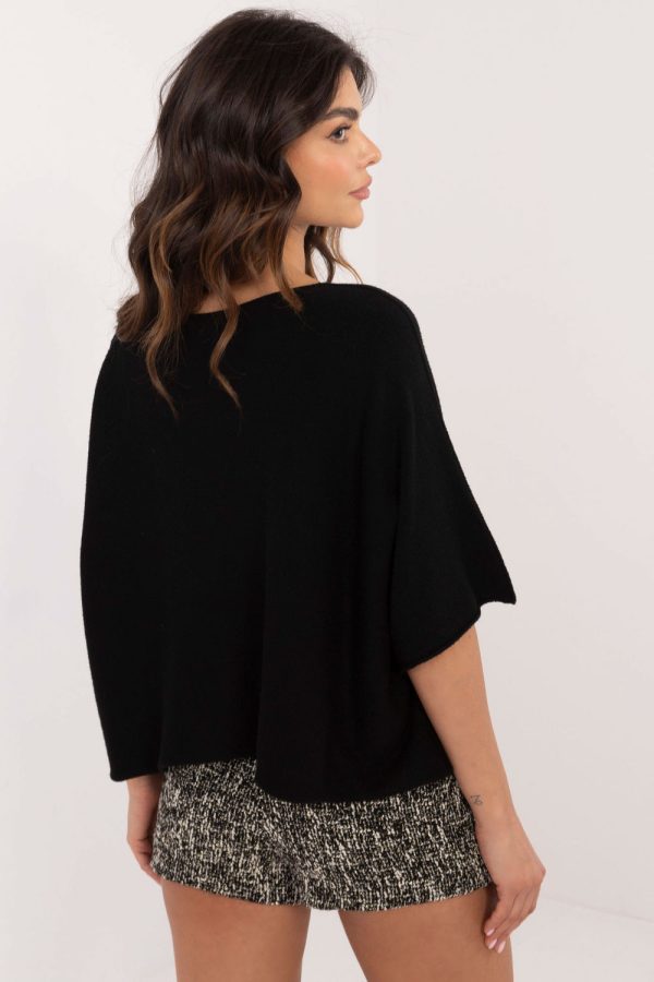 black Short sleeve sweater model 202705 Italy Moda