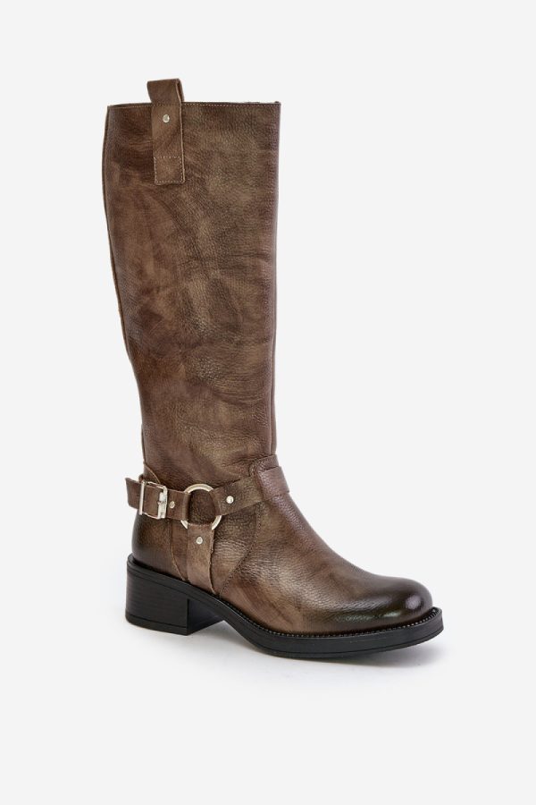 Brown Thigh-Hight Boots...Fabric, Warmers, Footbed, Upper Height and Heel Height