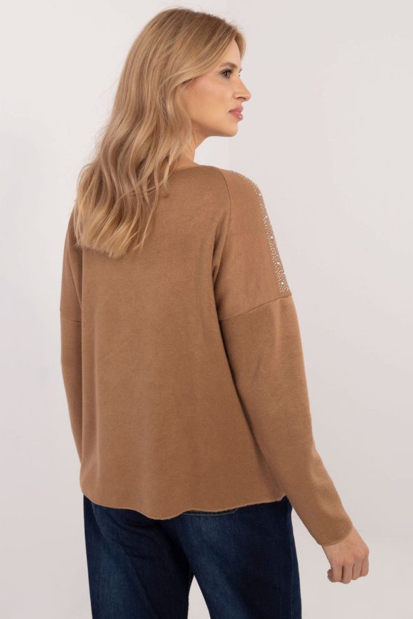 Brown Jumper in Sweaters, Pullovers, Jumpers, Turtlenecks, Boleros, Shrugs with Spandex and Viscose
