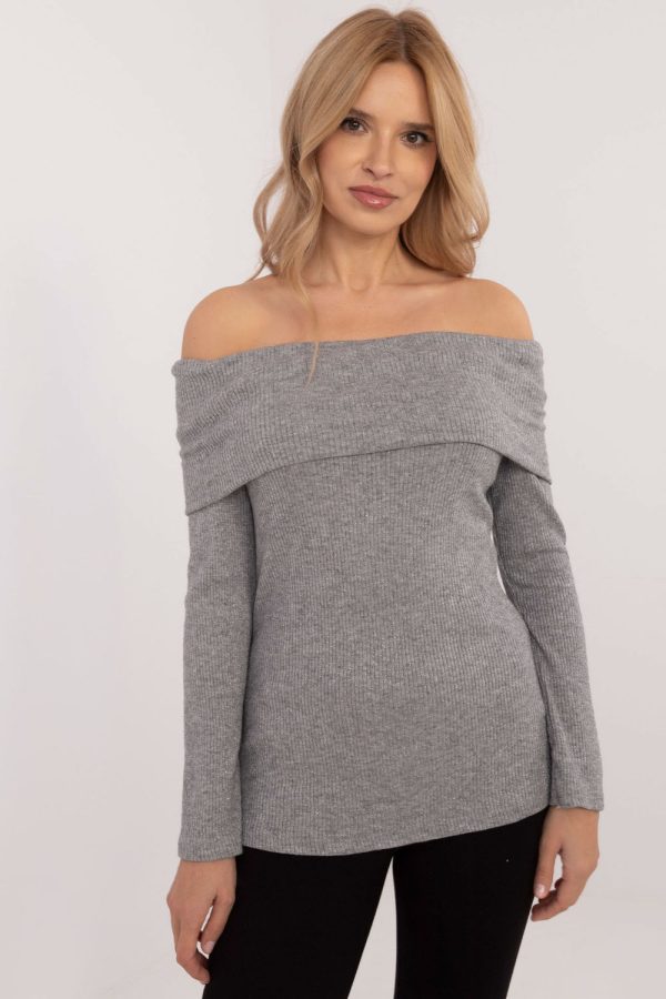 Grey Jumper in Sweaters, Pullovers, Jumpers, Turtlenecks, Boleros, Shrugs with Spandex and Viscose