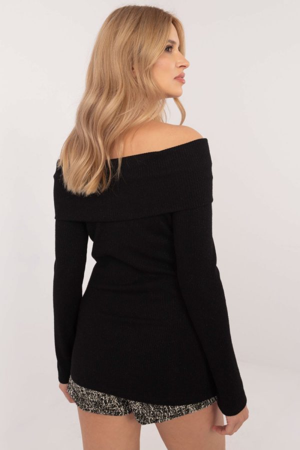 Black Jumper in Sweaters, Pullovers, Jumpers, Turtlenecks, Boleros, Shrugs with Spandex and Viscose