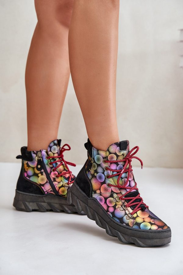 Multicolor Boots in Women`s Ankle Boots & Booties with Fabric, Warmers, Footbed, Upper Height and Heel Height