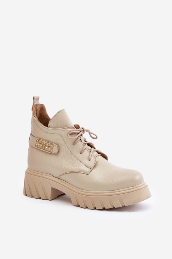 Beige Boots in Women`s Ankle Boots & Booties with Fabric, Warmers, Footbed, Upper Height, Heel Height and Platform Height